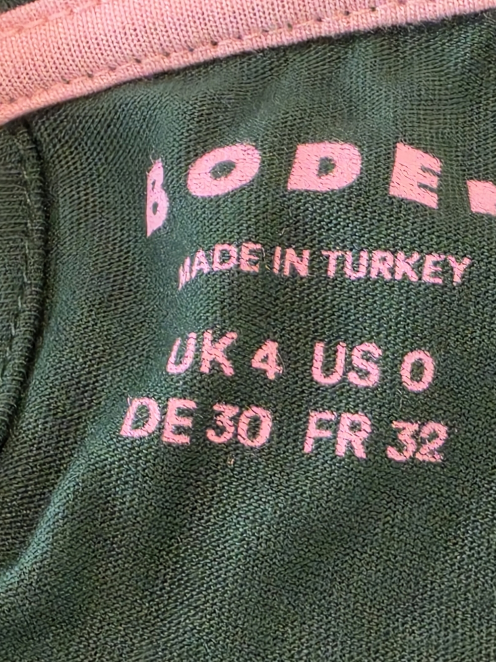 Boden Ruffle Long Sleeve Top Size 0 NWT Emerald Green Jersey Minimalist Frill - Picture 12 of 13
